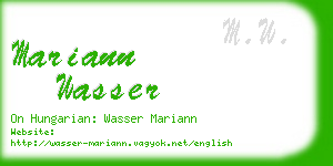 mariann wasser business card